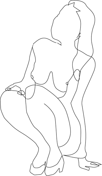 drawing of nude for wire art project